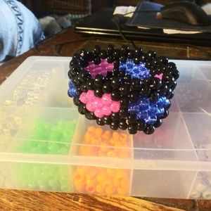 Heart multistich kandi cuff
